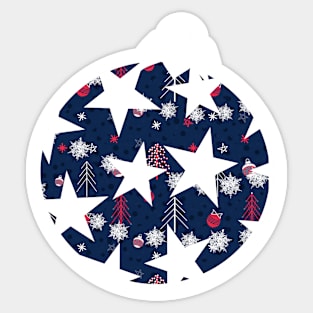 Pine Trees and Christmas Ornaments Sticker